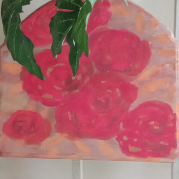 Hand painted Rose Wooden Plaque - Picture 2 of 7